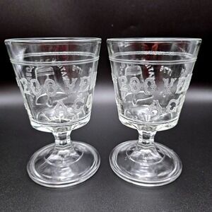 Bicentennial "Declaration of Independence" 1976 200 Years Glass Pair